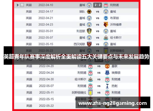 英超青年队赛事深度解析全面解读五大关键要点与未来发展趋势